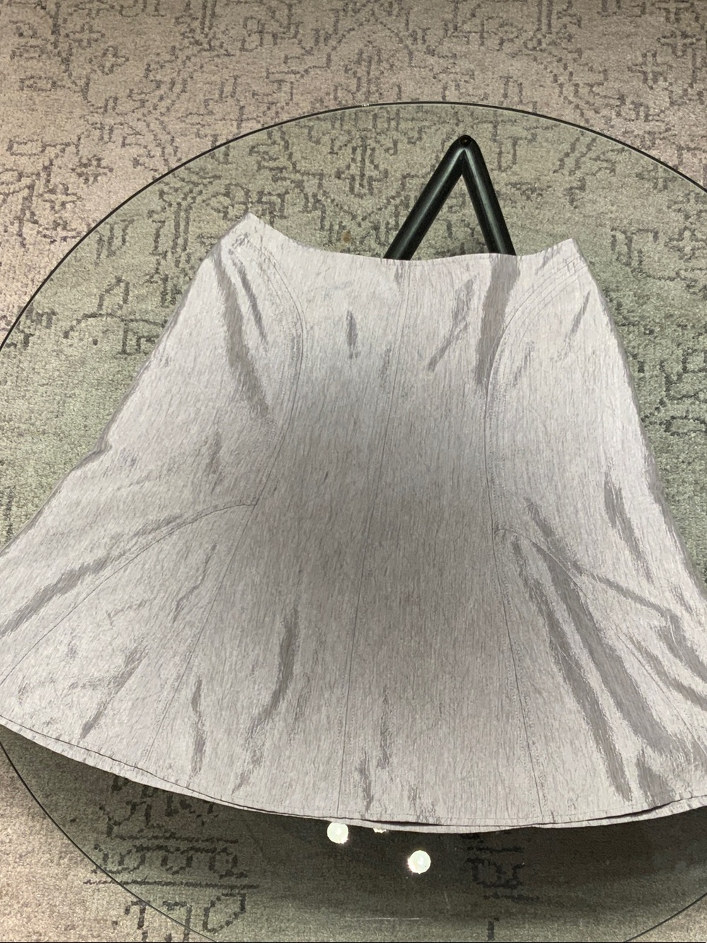 Conrad C Collection Vintage Shimmery Silver A-Line Skirt 12